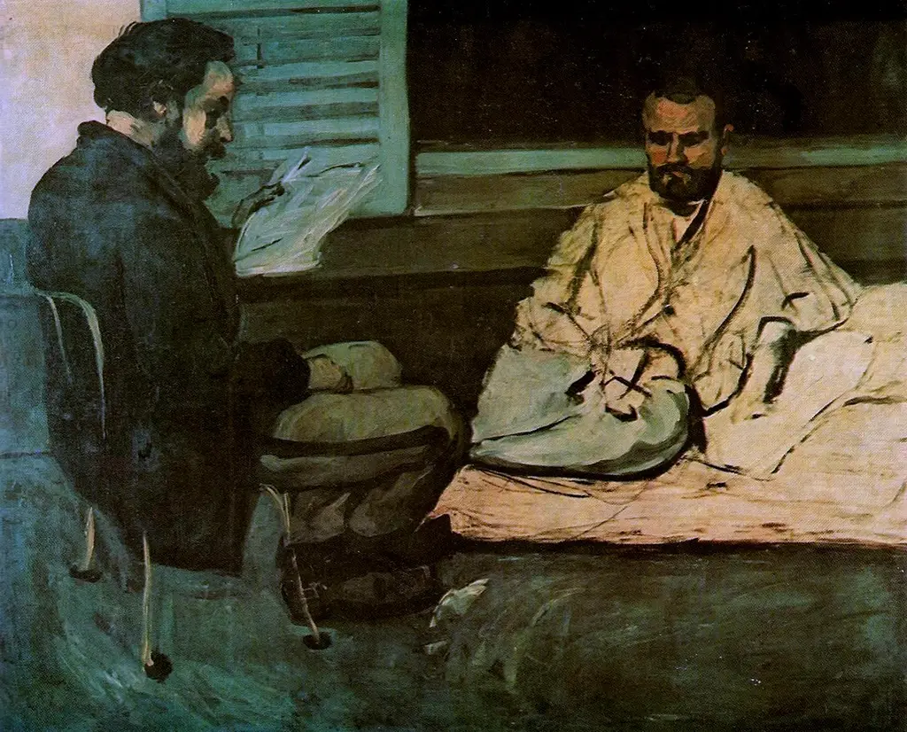 Paul Alexis Reading to Emile Zola in Detail Paul Cezanne
